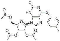 6-[(4-METHYLPHENYL)THIO]-2-OXO-9-(2',3',5'-TRI-O-ACETYL-BETA-D-RIBOFURANOSYL)-2,3-DIHYDROPURINE Struktur