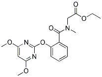 [N-METHYL-2-[(4,6-DIMETHOXYPYRIMIDIN-2-YL)OXY]BENZAMIDO]ACETIC ACID, ETHYL ESTER Struktur