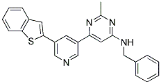 6-[5-(1-BENZOTHIEN-2-YL)PYRIDIN-3-YL]-N-BENZYL-2-METHYLPYRIMIDIN-4-AMINE Struktur