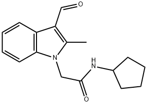 N-CYCLOPENTYL-2-(3-FORMYL-2-METHYL-INDOL-1-YL)-ACETAMIDE Struktur