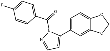 [5-(1,3-BENZODIOXOL-5-YL)-1H-PYRAZOL-1-YL](4-FLUOROPHENYL)METHANONE Struktur