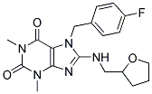 7-(4-FLUOROBENZYL)-1,3-DIMETHYL-8-[(TETRAHYDROFURAN-2-YLMETHYL)AMINO]-3,7-DIHYDRO-1H-PURINE-2,6-DIONE Struktur