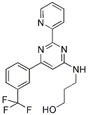 3-((2-PYRIDIN-2-YL-6-[3-(TRIFLUOROMETHYL)PHENYL]PYRIMIDIN-4-YL)AMINO)PROPAN-1-OL Struktur