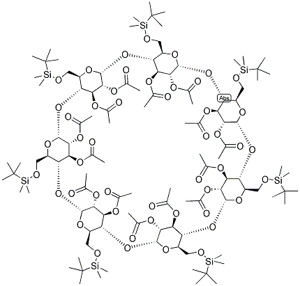 HEPTAKIS(6-O-TERT-BUTYL-DIMETHYLSILYL-2,3-DI-O-ACETYL)-BETA-CYCLODEXTRIN Struktur