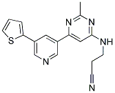 3-([2-METHYL-6-(5-THIEN-2-YLPYRIDIN-3-YL)PYRIMIDIN-4-YL]AMINO)PROPANENITRILE Struktur