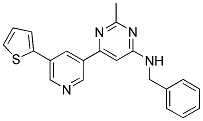 N-BENZYL-2-METHYL-6-(5-THIEN-2-YLPYRIDIN-3-YL)PYRIMIDIN-4-AMINE Struktur