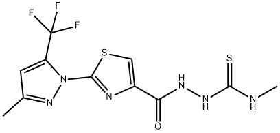 N-METHYL-2-((2-[3-METHYL-5-(TRIFLUOROMETHYL)-1H-PYRAZOL-1-YL]-1,3-THIAZOL-4-YL)CARBONYL)-1-HYDRAZINECARBOTHIOAMIDE Struktur