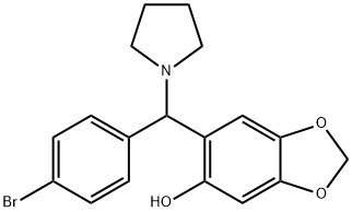 6-[(4-BROMOPHENYL)(1-PYRROLIDINYL)METHYL]-1,3-BENZODIOXOL-5-OL Struktur