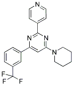 4-PIPERIDIN-1-YL-2-PYRIDIN-4-YL-6-[3-(TRIFLUOROMETHYL)PHENYL]PYRIMIDINE Struktur