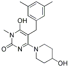 5-(3,5-DIMETHYLBENZYL)-6-HYDROXY-4-(4-HYDROXYPIPERIDIN-1-YL)-1-METHYLPYRIMIDIN-2(1H)-ONE Struktur