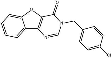 3-(4-CHLOROBENZYL)[1]BENZOFURO[3,2-D]PYRIMIDIN-4(3H)-ONE Struktur