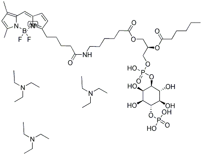 BODIPY(R) FL C5, C6-PHOSPHATIDYLINOSITOL 4-PHOSPHATE, TRIS(TRIETHYLAMMONIUM) SALT Struktur