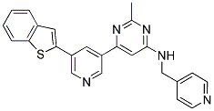 6-[5-(1-BENZOTHIEN-2-YL)PYRIDIN-3-YL]-2-METHYL-N-(PYRIDIN-4-YLMETHYL)PYRIMIDIN-4-AMINE Struktur