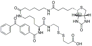 2-(N2-[NA-BENZOYLBENZOICAMIDO-N6-6-BIOTINAMIDOCAPROYL]LYSINYLAMIDO)ETHYL-2'-CARBOXYLETHYL DISULFIDE Struktur