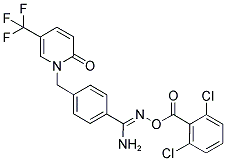 1-[4-[1-AMINO-2-AZA-3-(2,6-DICHLOROBENZOYL)-3-OXAPROP-1-EN-1-YL]BENZYL]-5-(TRIFLUOROMETHYL)-2-PYRIDONE Struktur