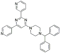 4-(4-BENZHYDRYL-PIPERAZIN-1-YL)-6-PYRIDIN-4-YL-2-PYRIDIN-3-YL-PYRIMIDINE Struktur