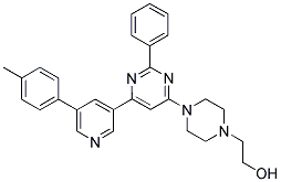 2-(4-[2-PHENYL-6-(5-P-TOLYL-PYRIDIN-3-YL)-PYRIMIDIN-4-YL]-PIPERAZIN-1-YL)-ETHANOL Struktur