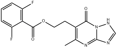 2-(5-METHYL-7-OXO-4,7-DIHYDRO[1,2,4]TRIAZOLO[1,5-A]PYRIMIDIN-6-YL)ETHYL 2,6-DIFLUOROBENZENECARBOXYLATE Struktur