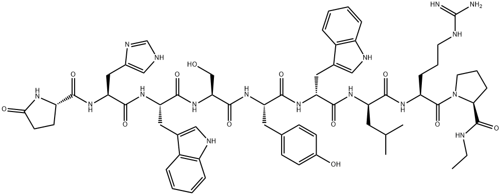 (DES-GLY10,D-TRP6,D-LEU7,PRO-NHET9)-LHRH Struktur