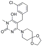 5-(3-CHLOROBENZYL)-4-(1,4-DIOXA-8-AZASPIRO[4.5]DEC-8-YL)-6-HYDROXY-1-METHYLPYRIMIDIN-2(1H)-ONE Struktur