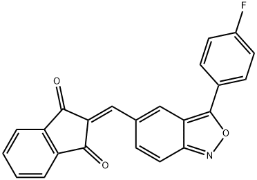 2-([3-(4-FLUOROPHENYL)-2,1-BENZISOXAZOL-5-YL]METHYLENE)-1H-INDENE-1,3(2H)-DIONE Struktur