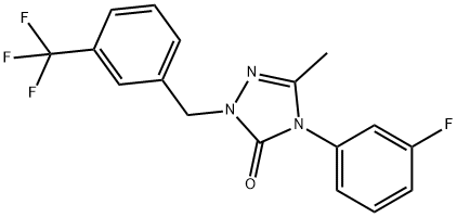 4-(3-FLUOROPHENYL)-5-METHYL-2-[3-(TRIFLUOROMETHYL)BENZYL]-2,4-DIHYDRO-3H-1,2,4-TRIAZOL-3-ONE Struktur