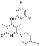 5-(2,4-DIFLUOROBENZYL)-6-HYDROXY-4-(4-HYDROXYPIPERIDIN-1-YL)-1-METHYLPYRIMIDIN-2(1H)-ONE Struktur