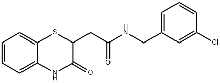 N-(3-CHLOROBENZYL)-2-(3-OXO-3,4-DIHYDRO-2H-1,4-BENZOTHIAZIN-2-YL)ACETAMIDE Struktur