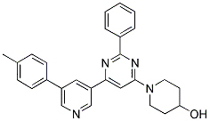 1-[2-PHENYL-6-(5-P-TOLYL-PYRIDIN-3-YL)-PYRIMIDIN-4-YL]-PIPERIDIN-4-OL Struktur