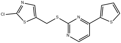 (2-CHLORO-1,3-THIAZOL-5-YL)METHYL 4-(2-THIENYL)-2-PYRIMIDINYL SULFIDE Struktur