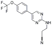 3-((5-[4-(TRIFLUOROMETHOXY)PHENYL]PYRIMIDIN-2-YL)AMINO)PROPANENITRILE Struktur