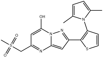 2-[3-(2,5-DIMETHYL-1H-PYRROL-1-YL)-2-THIENYL]-5-[(METHYLSULFONYL)METHYL]PYRAZOLO[1,5-A]PYRIMIDIN-7-OL Struktur