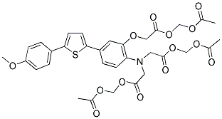 2-AMINO-5-[5-(4-METHOXYPHENYL)-2-THIENYL]PHENOL-N,N,O-TRIACETIC ACID TRIS(ACETOXYMETHYL) ESTER Struktur