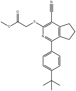 METHYL 2-((1-[4-(TERT-BUTYL)PHENYL]-4-CYANO-6,7-DIHYDRO-5H-CYCLOPENTA[C]PYRIDIN-3-YL)SULFANYL)ACETATE Struktur