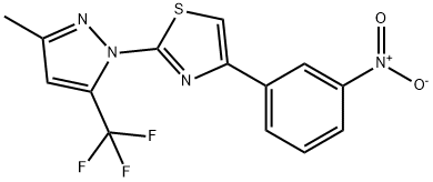 2-[3-METHYL-5-(TRIFLUOROMETHYL)-1H-PYRAZOL-1-YL]-4-(3-NITROPHENYL)-1,3-THIAZOLE Struktur