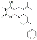 4-(4-BENZYL-PIPERIDIN-1-YL)-6-HYDROXY-1-METHYL-5-(3-METHYL-BUT-2-ENYL)-1H-PYRIMIDIN-2-ONE Struktur