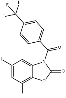 5,7-DIIODO-3-[4-(TRIFLUOROMETHYL)BENZOYL]-1,3-BENZOXAZOL-2(3H)-ONE Struktur