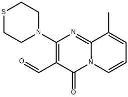 9-METHYL-4-OXO-2-THIOMORPHOLIN-4-YL-4H-PYRIDO[1,2-A]PYRIMIDINE-3-CARBALDEHYDE Struktur