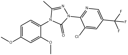 2-[3-CHLORO-5-(TRIFLUOROMETHYL)-2-PYRIDINYL]-4-(2,4-DIMETHOXYPHENYL)-5-METHYL-2,4-DIHYDRO-3H-1,2,4-TRIAZOL-3-ONE Struktur