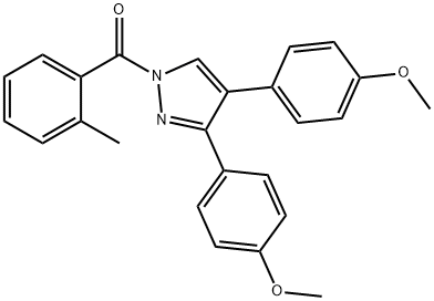 [3,4-BIS(4-METHOXYPHENYL)-1H-PYRAZOL-1-YL](2-METHYLPHENYL)METHANONE Struktur