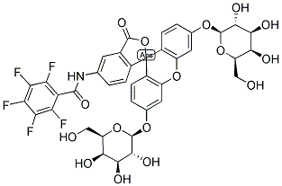 5-(PENTAFLUOROBENZOYLAMINO)FLUORESCEIN DI-BETA-D-GALACTOPYRANOSIDE Struktur