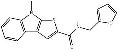 N-(2-FURYLMETHYL)-8-METHYL-8H-THIENO[2,3-B]INDOLE-2-CARBOXAMIDE Struktur