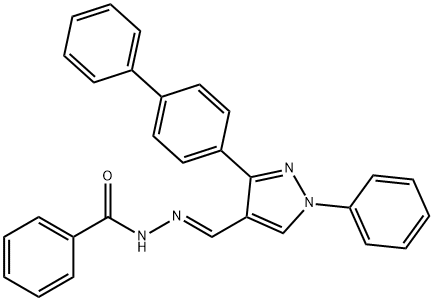 N'-[(E)-(3-[1,1'-BIPHENYL]-4-YL-1-PHENYL-1H-PYRAZOL-4-YL)METHYLIDENE]BENZENECARBOHYDRAZIDE Struktur