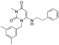 1-(3,5-DIMETHYL-BENZYL)-3-METHYL-6-PHENETHYLAMINO-1H-PYRIMIDINE-2,4-DIONE Struktur