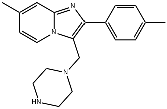 7-METHYL-3-PIPERAZIN-1-YLMETHYL-2-P-TOLYL-IMIDAZO[1,2-A]PYRIDINE Struktur