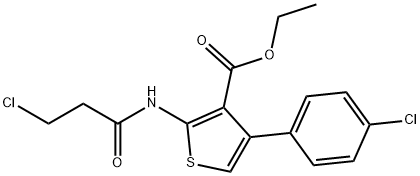 3-THIOPHENECARBOXYLIC ACID, 2-[(3-CHLORO-1-OXOPROPYL)AMINO]-4-(4-CHLOROPHENYL)-, ETHYL ESTER Struktur