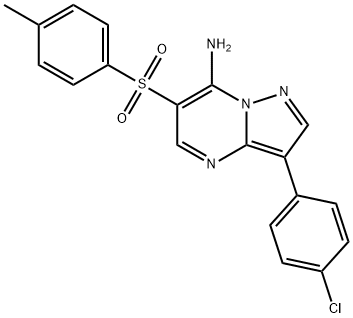 3-(4-CHLOROPHENYL)-6-[(4-METHYLPHENYL)SULFONYL]PYRAZOLO[1,5-A]PYRIMIDIN-7-AMINE Struktur