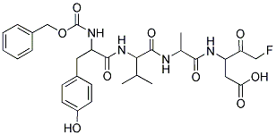 Z-TYR-VAL-ALA-ASP-FLUOROMETHYLKETONE Struktur