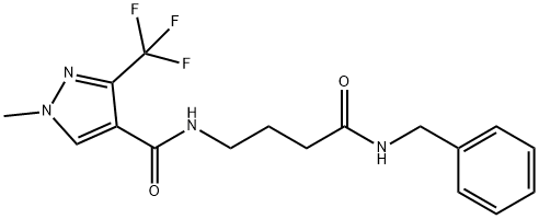 N-[4-(BENZYLAMINO)-4-OXOBUTYL]-1-METHYL-3-(TRIFLUOROMETHYL)-1H-PYRAZOLE-4-CARBOXAMIDE Struktur