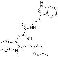 (Z)-N-(3-(2-(1H-INDOL-3-YL)ETHYLAMINO)-1-(1-METHYL-1H-INDOL-3-YL)-3-OXOPROP-1-EN-2-YL)-4-METHYLBENZAMIDE Struktur